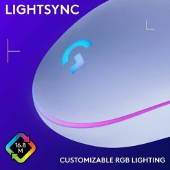 Logitech G203 Wired Gaming Mouse, 8,000 DPI, Rainbow Optical Effect LIGHTSYNC RGB, 6 Programmable Buttons, Lilac