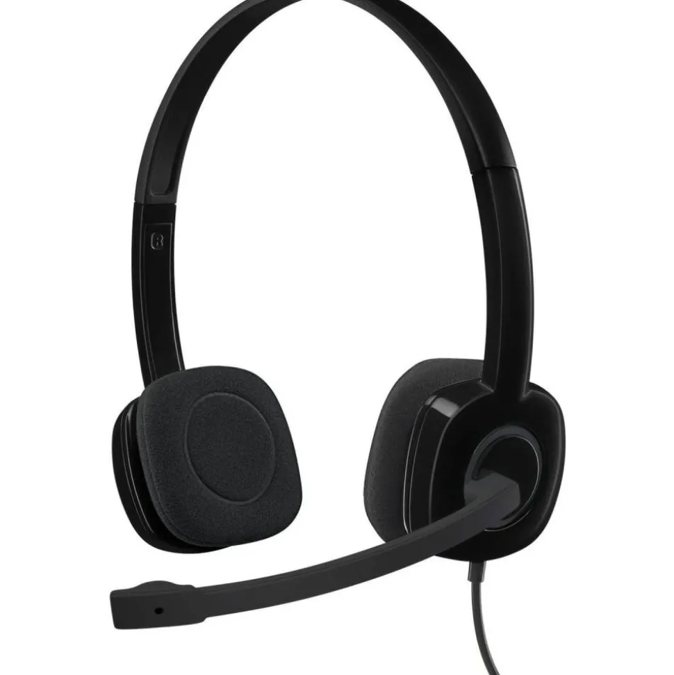 Logitech H151 Binaural Over The Head Headset, Black