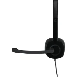 Logitech H151 Binaural Over The Head Headset, Black