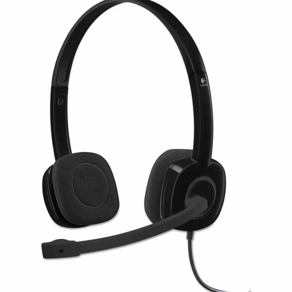 Logitech H151 Binaural Over The Head Headset, Black