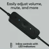 Logitech H570e USB Wired Mono Headset, USB-A, Noise-Canceling Mics, Inline Controls, Certified for Microsoft Teams, Black