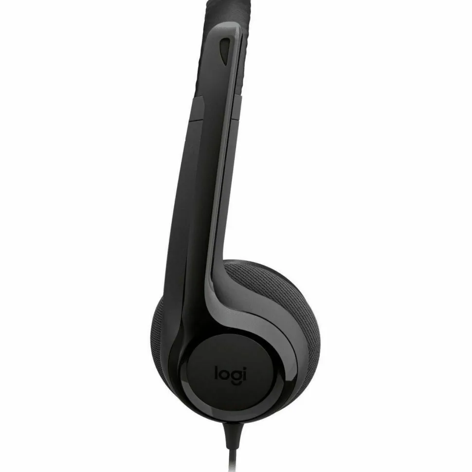 Logitech H390 On-Ear USB Headset with Noise-Cancelling Mic, Black