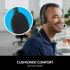 Logitech H111 Wired Headset, Stereo Headphones with Noise-Cancelling Microphone, 3.5 mm Audio Jack