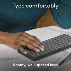 Logitech Keys-To-Go 2 Portable Wireless iPad Keyboard With Built-in Cover, Slim and Compact Wireless Keyboard for iPad, iPhone, Mac, and Apple TV, Easily Switch Between Devices (Graphite)
