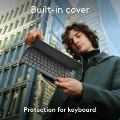 Logitech Keys-To-Go 2 Portable Wireless iPad Keyboard With Built-in Cover, Slim and Compact Wireless Keyboard for iPad, iPhone, Mac, and Apple TV, Easily Switch Between Devices (Graphite)