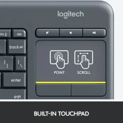 Logitech K400 Plus Wireless Touch Keyboard, Black, 920-007119