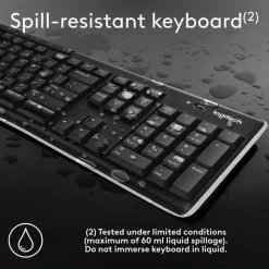 Logitech K270 Wireless Keyboard, USB Unifying Receiver, Black