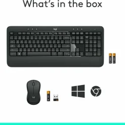Logitech MK540 Advanced Wireless Keyboard and Mouse Combo for Windows, 2.4 GHz Unifying USB-Receiver