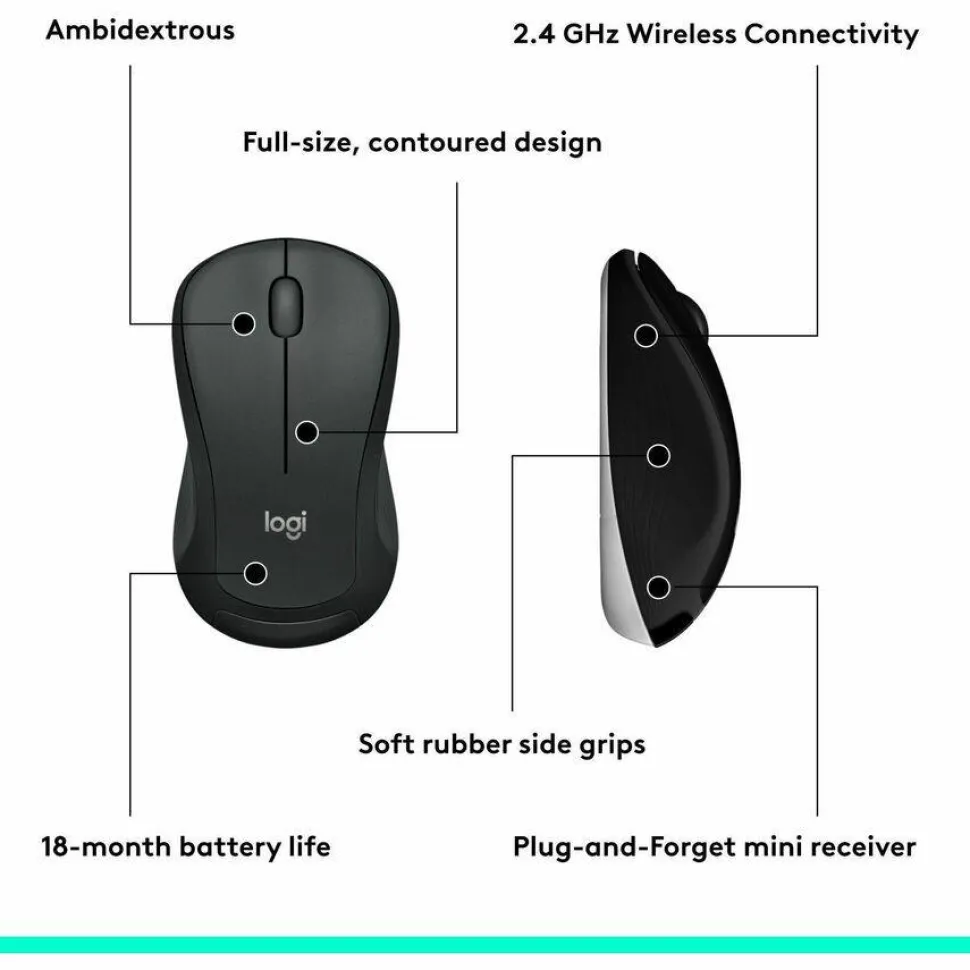 Logitech MK540 Advanced Wireless Keyboard and Mouse Combo for Windows, 2.4 GHz Unifying USB-Receiver