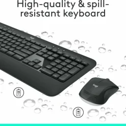 Logitech MK540 Advanced Wireless Keyboard and Mouse Combo for Windows, 2.4 GHz Unifying USB-Receiver