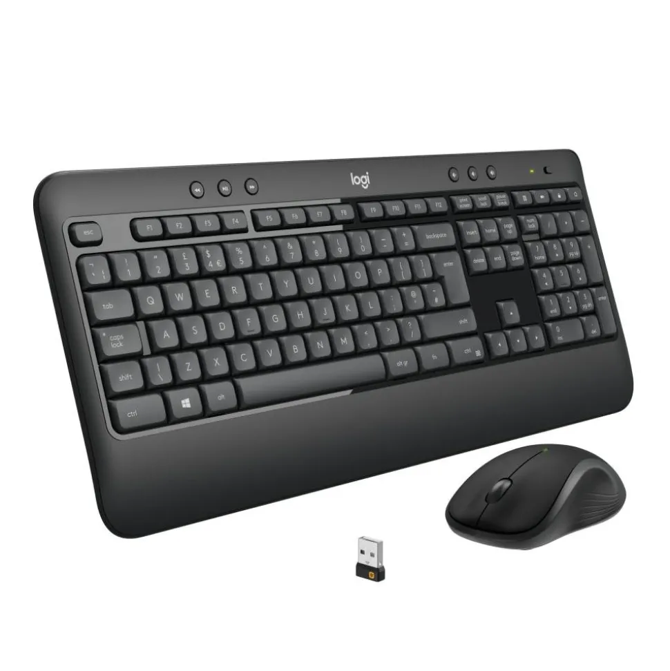 Logitech MK540 Advanced Wireless Keyboard and Mouse Combo for Windows, 2.4 GHz Unifying USB-Receiver