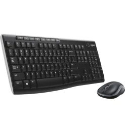 Logitech MK270 Wireless Straight Full-Size Keyboard & Mouse, Black