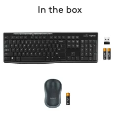 Logitech MK270 Wireless Straight Full-Size Keyboard & Mouse, Black