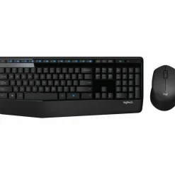 Logitech MK345 Wireless Straight Full Size Keyboard & Right-Handed Optical Mouse, Black