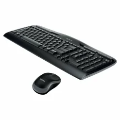 LogitechMK320 Wireless Straight Full-Size Keyboard & Ambidextrous Optical Mouse, Black