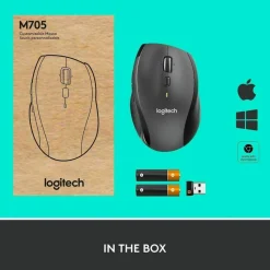 Logitech M705 Marathon Wireless Mouse, Black