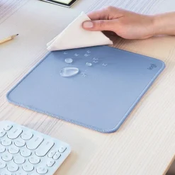 Logitech Mouse Pad - Studio Series, Computer Mouse Mat with Anti-slip Rubber Base, Spill-Resistant Surface, Blue Grey