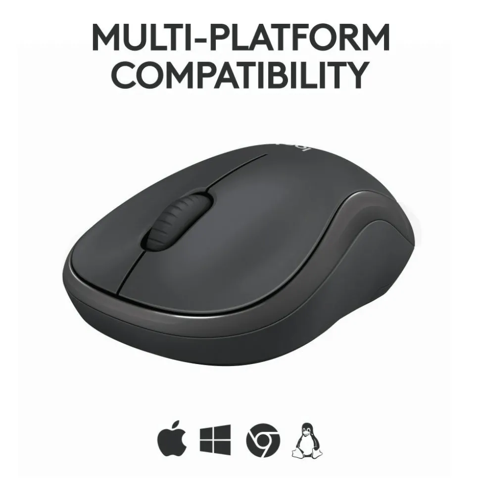 Logitech M240 Silent Bluetooth Wireless Mouse, 48% Recycled, Graphite, 910-007113