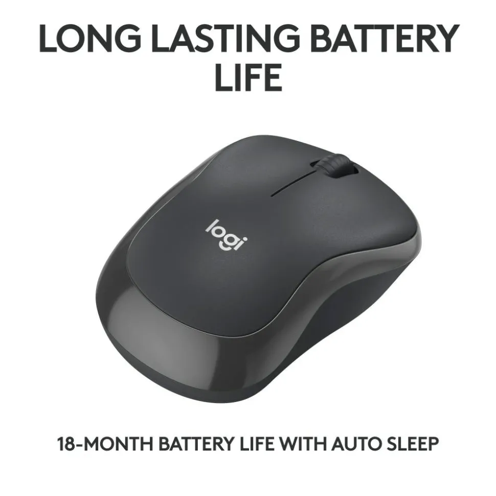 Logitech M240 Silent Bluetooth Wireless Mouse, 48% Recycled, Graphite, 910-007113