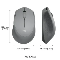 Logitech M330 Silent Plus Wireless Mouse, Silver