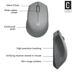 Logitech M330 Silent Plus Wireless Mouse, Silver