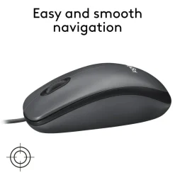 Logitech M100 Wired USB Mouse, Gray