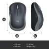 Logitech M185 Wireless Mouse, 2.4GHz with USB Mini Receiver, 1000 DPI Optical Tracking, Swift Grey