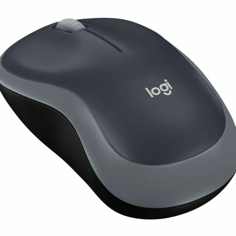 Logitech M185 Wireless Mouse, 2.4GHz with USB Mini Receiver, 1000 DPI Optical Tracking, Swift Grey