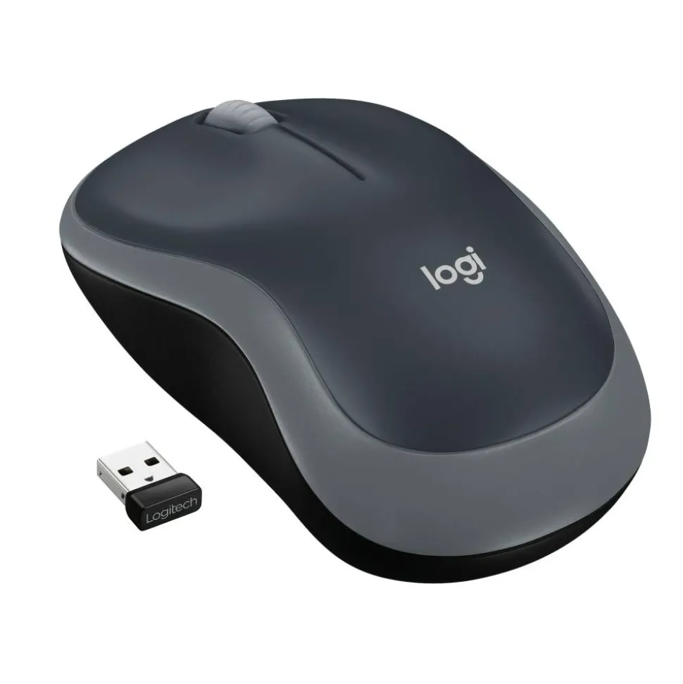 Logitech M185 Wireless Mouse, 2.4GHz with USB Mini Receiver, 1000 DPI Optical Tracking, Swift Grey