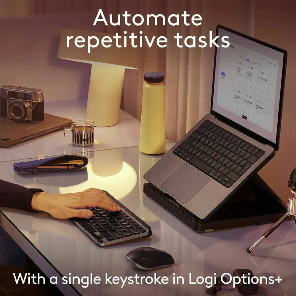 Logitech MX Keys Mini for Mac Minimalist Wireless Keyboard Compact, Bluetooth, Backlit Keys, USB-C, Fast - Space Gray