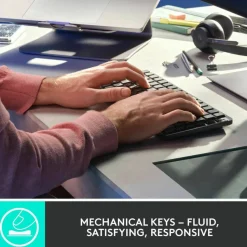 Logitech MX Mechanical Mini Minimalist Wireless Illuminated Keyboard, Linear Switches, Bluetooth, Graphite