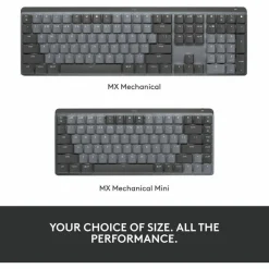 Logitech MX Mechanical Mini Minimalist Wireless Illuminated Keyboard, Linear Switches, Bluetooth, Graphite