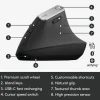 Logitech MX Vertical Advanced Ergonomic Wireless Mouse, Control and Move Content Between 3 Windows and Apple Computers, Graphite - 910-005447