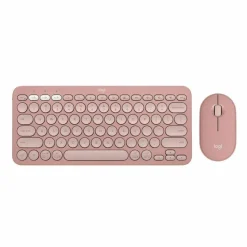 Logitech Pebble 2 Combo, Wireless Keyboard and Mouse, Quiet and Portable, Customizable, Logi Bolt, Tonal Rose