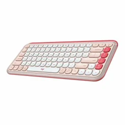 Logitech POP ICON KEYS Wireless Bluetooth Keyboard, Comfortable Typing, Programmable Keys, Easy-Switch Between up to 3 Devices (Rose & Off-white)