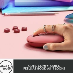 Logitech POP Mouse, Wireless Mouse with Customizable Emojis, SilentTouch Technology, Precision/Speed Scroll, Heartbreaker Rose
