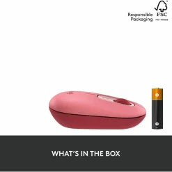 Logitech POP Mouse, Wireless Mouse with Customizable Emojis, SilentTouch Technology, Precision/Speed Scroll, Heartbreaker Rose