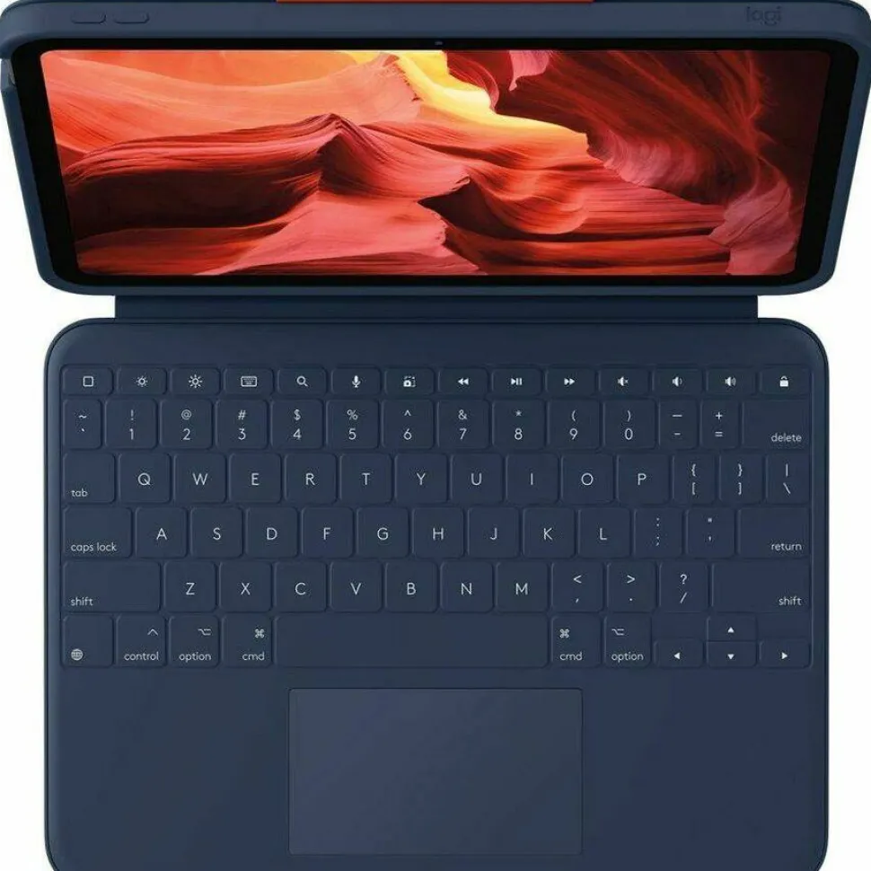 Logitech Rugged Combo 4 Touch Rugged Keyboard/Cover Case (Folio) for 10.9" Apple iPad (10th Generation) Tablet - Classic Blue - Brown Box Packaging