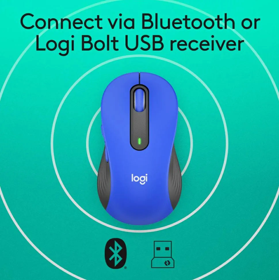Logitech Signature M650 L Full-Size Wireless Mouse, Blue, 910-006232
