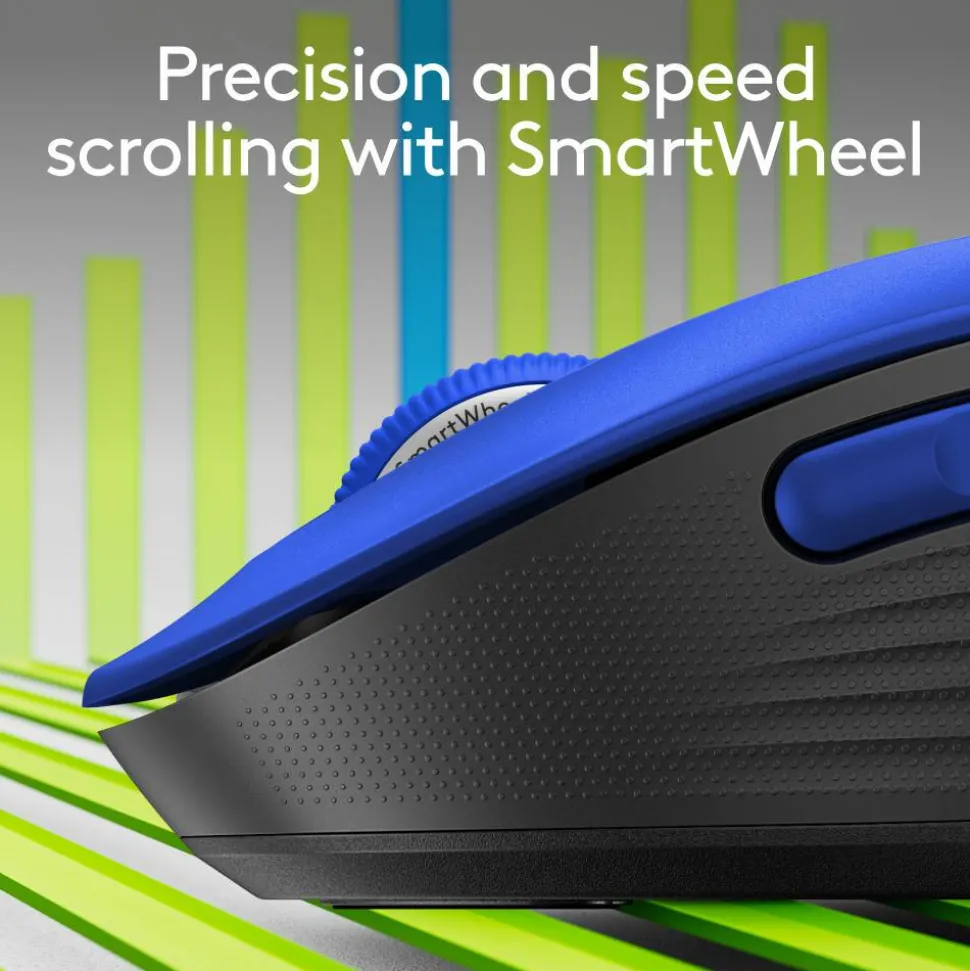 Logitech Signature M650 L Full-Size Wireless Mouse, Blue, 910-006232