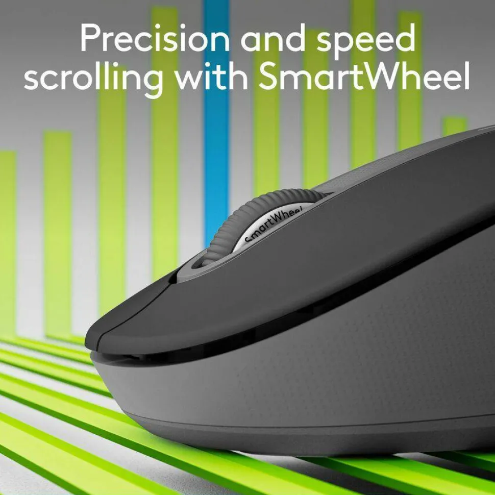 Logitech Signature M650 L Full Size Wireless Mouse (Left-Handed) - For Large Sized Hands, 2-Year Battery, Silent Clicks, Customizable Side Buttons, Bluetooth, for PC/Mac/Multi-Device/Chromebook