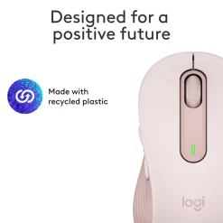 Logitech Signature M650 Wireless Mouse, Medium, 2.4 GHz Frequency/33 ft Wireless Range, Right Hand Use, Rose