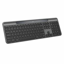 Logitech Signature Slim Solar+ wireless keyboard, solar and artificial light powered, durable battery that lasts up to 10 years, customizable keys, Bluetooth, Graphite