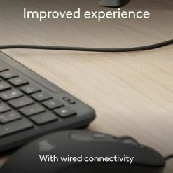 Logitech Signature Slim Wired K620 for Business, Full-Size Keyboard, USB-C Plug-and-Play, scissor keys, Graphite