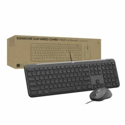 Logitech Signature Slim Wired Combo MK625 for Business, Optical Wired Mouse, Full-Size Keyboard, Plug-and-Play, Graphite