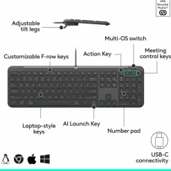 Logitech Signature Slim Wired Combo MK625 for Business, Optical Wired Mouse, Full-Size Keyboard, Plug-and-Play, Graphite
