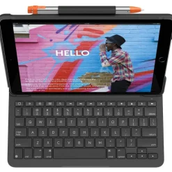Logitech Slim Folio Keyboard/Cover Case (Folio) iPad (7th Generation), iPad (8th Generation), iPad (9th Generation) Tablet - Graphite