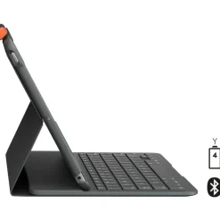 Logitech Slim Folio Keyboard/Cover Case (Folio) iPad (7th Generation), iPad (8th Generation), iPad (9th Generation) Tablet - Graphite