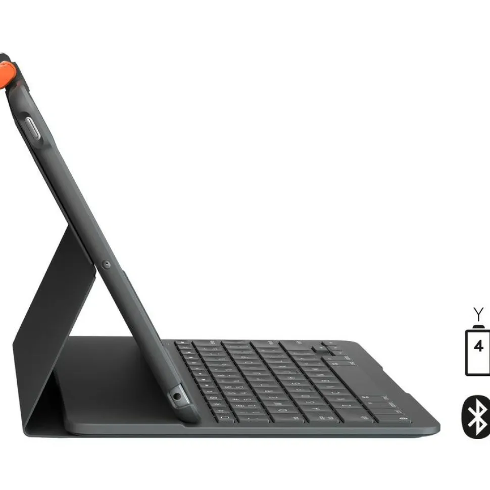 Logitech Slim Folio Keyboard/Cover Case (Folio) iPad (7th Generation), iPad (8th Generation), iPad (9th Generation) Tablet - Graphite