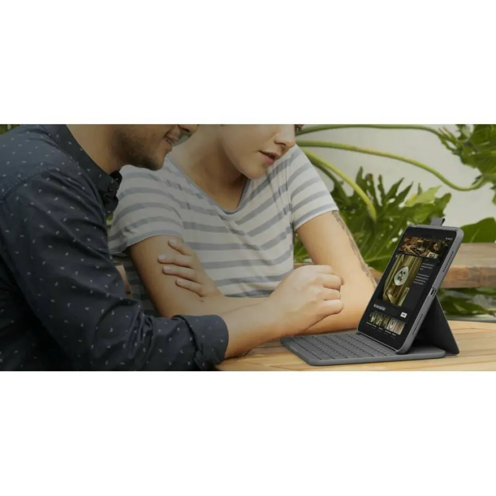 Logitech Slim Folio Keyboard Case for iPad (10th gen & A16) with Integrated Bluetooth Wireless Keyboard, Oxford Gray